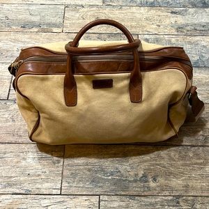 Rbk canvas and leather travel bag